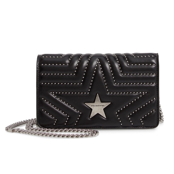 Stella McCartney Studded Faux Leather Shoulder Bag - Picture 1 of 4